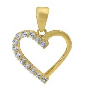 Real 10K Gold Heart Pendant Stamped 10K
